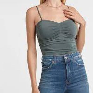 Express Body Contour Ruched Thong Bodysuit